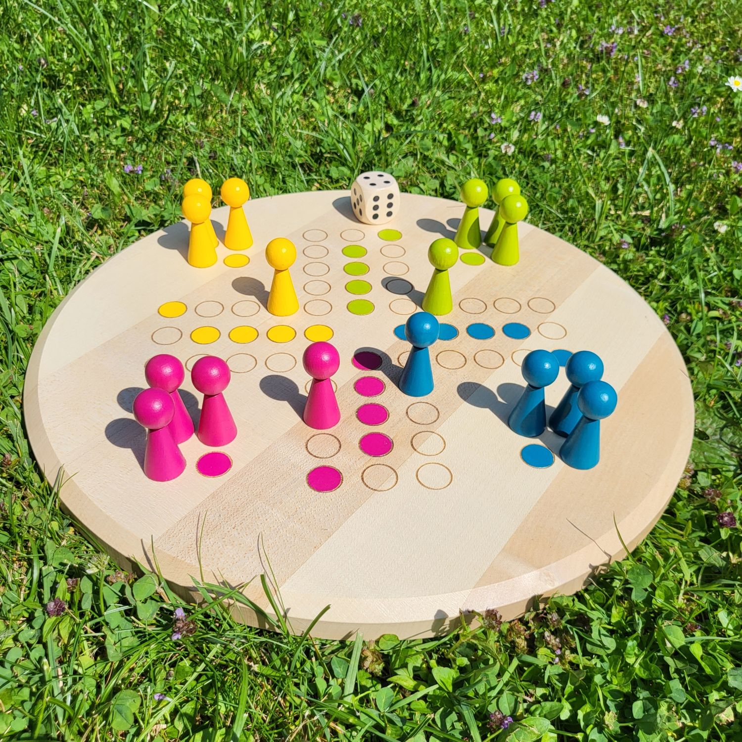 Brettspiel * KegelRalley * Frühling * Ahorn rund * lasergraviert