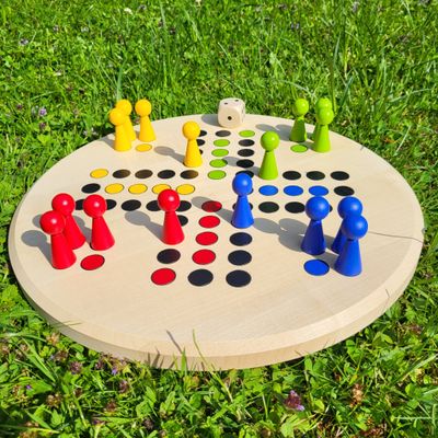 Brettspiel * KegelRalley * Winter * Ahorn rund * bemalt