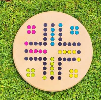Brettspiel * KegelRalley * Frühling * Ahorn rund * bemalt