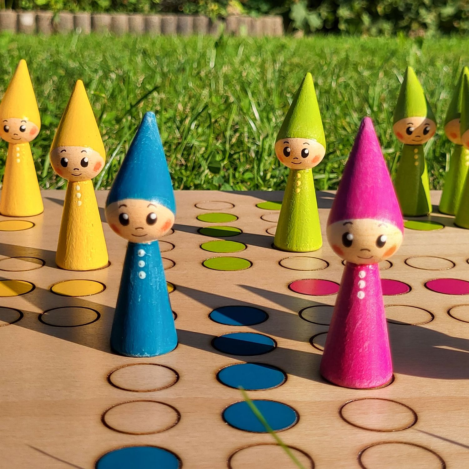 Brettspiel * 6 auf einen Streich * Buche eckig * Wichtel * lasergraviert