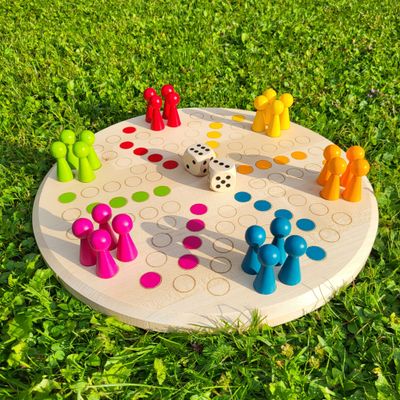 Brettspiel * 6 auf einen Streich * Ahorn rund* Kegel * lasergraviert