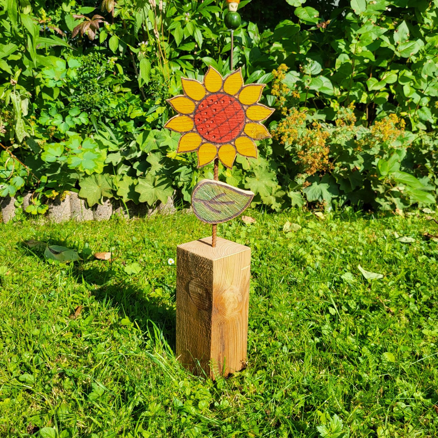 DekoSäule * SonnenBlümchen * Rustikal * lasiert