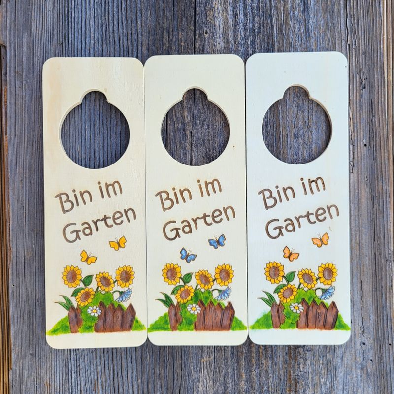 HängeTürSchild * Bin im Garten * SonnenBlümchen
