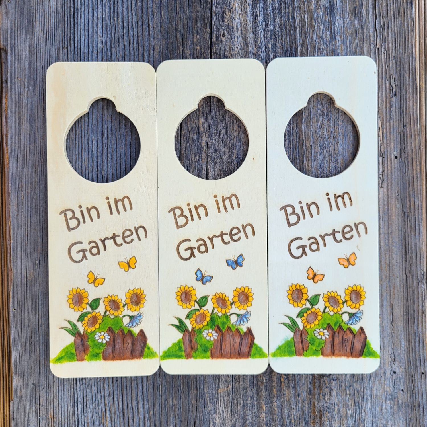 HängeTürSchild * Bin im Garten * SonnenBlümchen