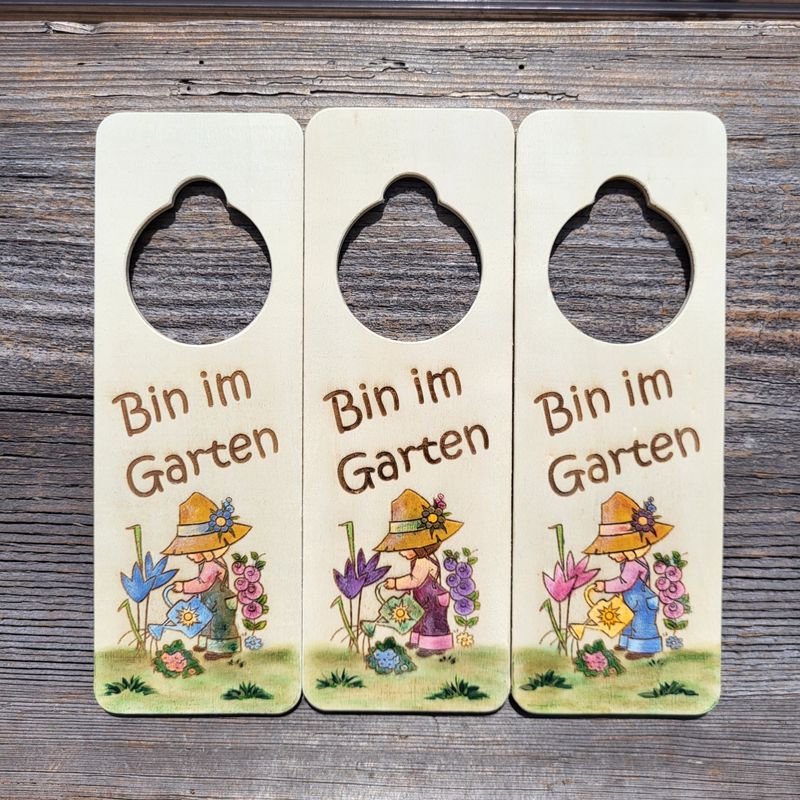 HängeTürSchild * Bin im Garten * Gärtnerin Sarah