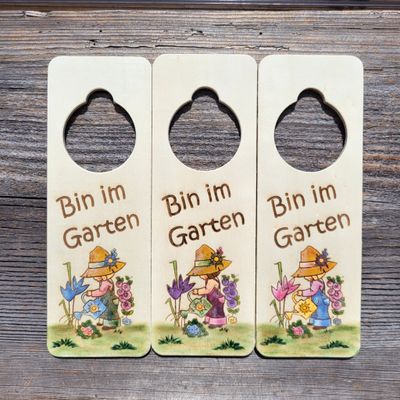 HängeTürSchild * Bin im Garten * Gärtnerin Sarah