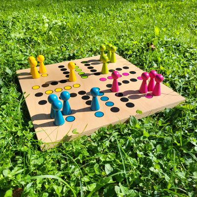 Brettspiel * KegelRalley * Frühling * Buche * bemalt