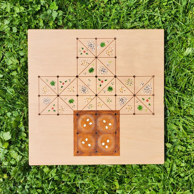 SpielBrett * Fuchs & Henne * Buche * Nest braun
