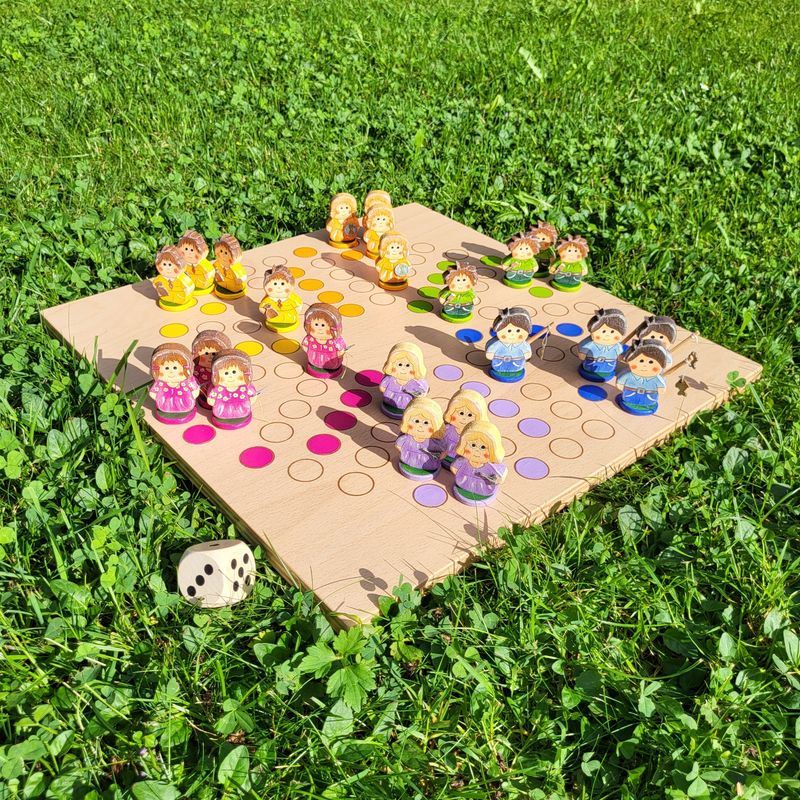 WunschBrettspiel * 6 auf einen Streich * Buche * lasergraviert