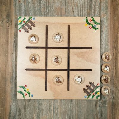 Brettspiel * TicTacToe * Polly Pony * Buche Brettspiel * TicTacToe * Polly Pony * Buche