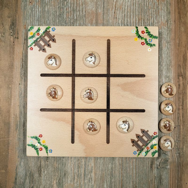Brettspiel * TicTacToe * Polly Pony * Buche Brettspiel * TicTacToe * Polly Pony * Buche