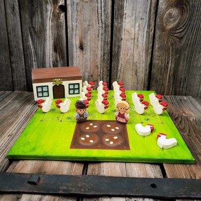 Brettspiel * Bauer & Henne * olivgrün hell * Nest