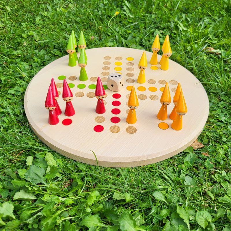 Brettspiel * Wichtel ärgerts eich ned * Sommer * Ahorn rund * Punkte lasergraviert