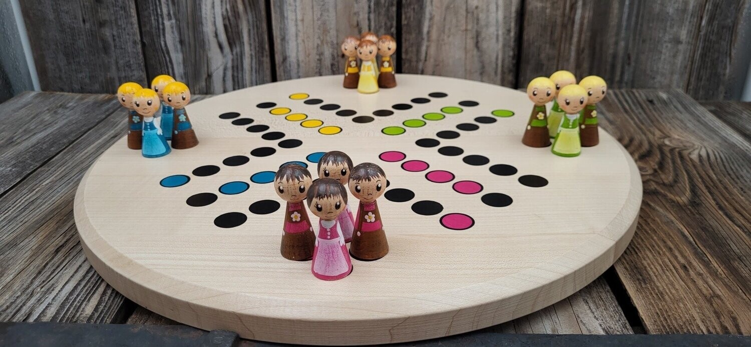 Brettspiel * Leit' ärgerts eich ned * Frühling * Ahorn rund * Punkte lasergraviert Brettspiel * Leit' ärgerts eich ned * Frühling * Ahorn rund * Punkte lasergraviert