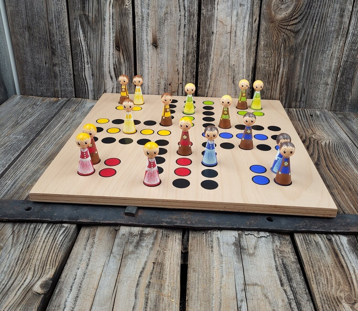 Brettspiel * Leit' ärgerts eich ned * Winter * Buche * Punkte lasergraviert Brettspiel * Leit' ärgerts eich ned * Winter * Buche * Punkte lasergraviert