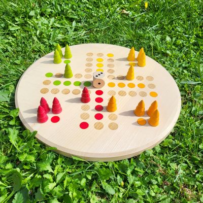 Brettspiel * Komm, Bäumchen sammeln! * Sommer * Ahorn rund * Punkte lasergraviert