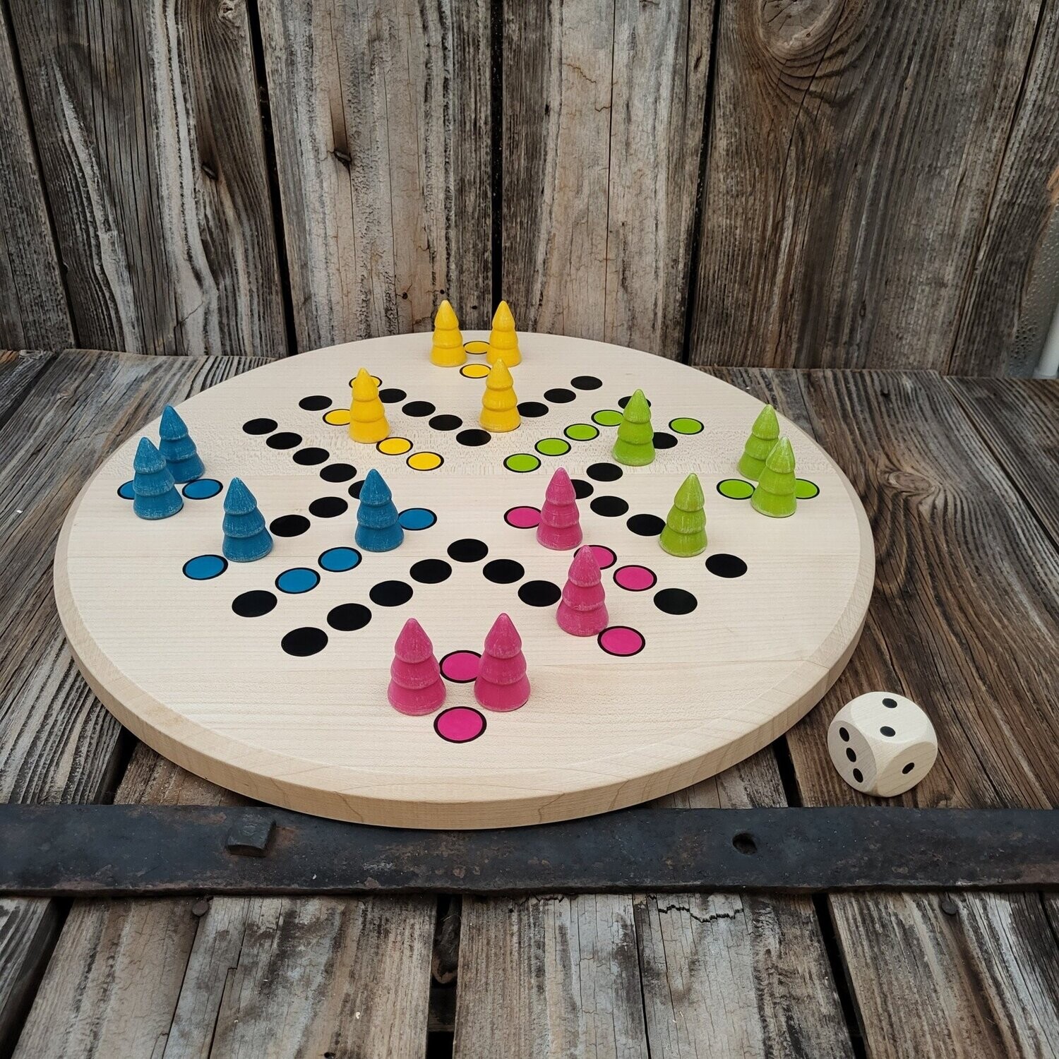 Brettspiel * Komm, Bäumchen sammeln! * Frühling * Ahorn rund * Punkte lasergraviert Brettspiel * Komm, Bäumchen sammeln! * Frühling * Ahorn rund * Punkte lasergraviert