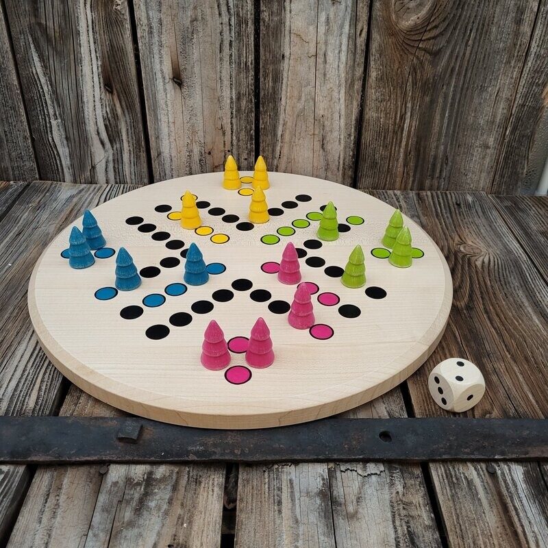 Brettspiel * Komm, Bäumchen sammeln! * Frühling * Ahorn rund * Punkte lasergraviert Brettspiel * Komm, Bäumchen sammeln! * Frühling * Ahorn rund * Punkte lasergraviert