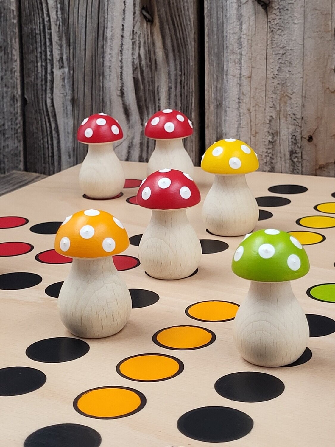 Maxi*Brettspiel * Komm, GlücksPilze sammeln! * Sommer * Buche * Punkte lasergraviert Maxi*Brettspiel * Komm, GlücksPilze sammeln! * Sommer * Buche * Punkte lasergraviert