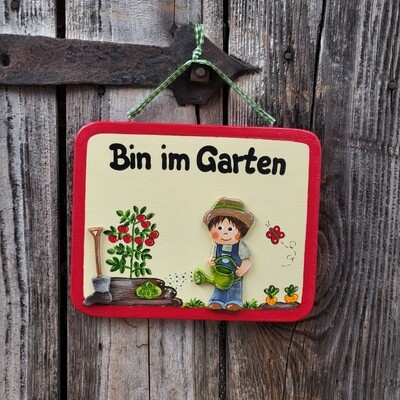 TürSchild * eckig * Bin im GemüseGarten * TürSchild * eckig * Bin im GemüseGarten *