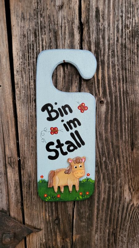 HängeTürSchild * Bin im Stall * Pferderl Beauty HängeTürSchild * Bin im Stall * Pferderl Beauty