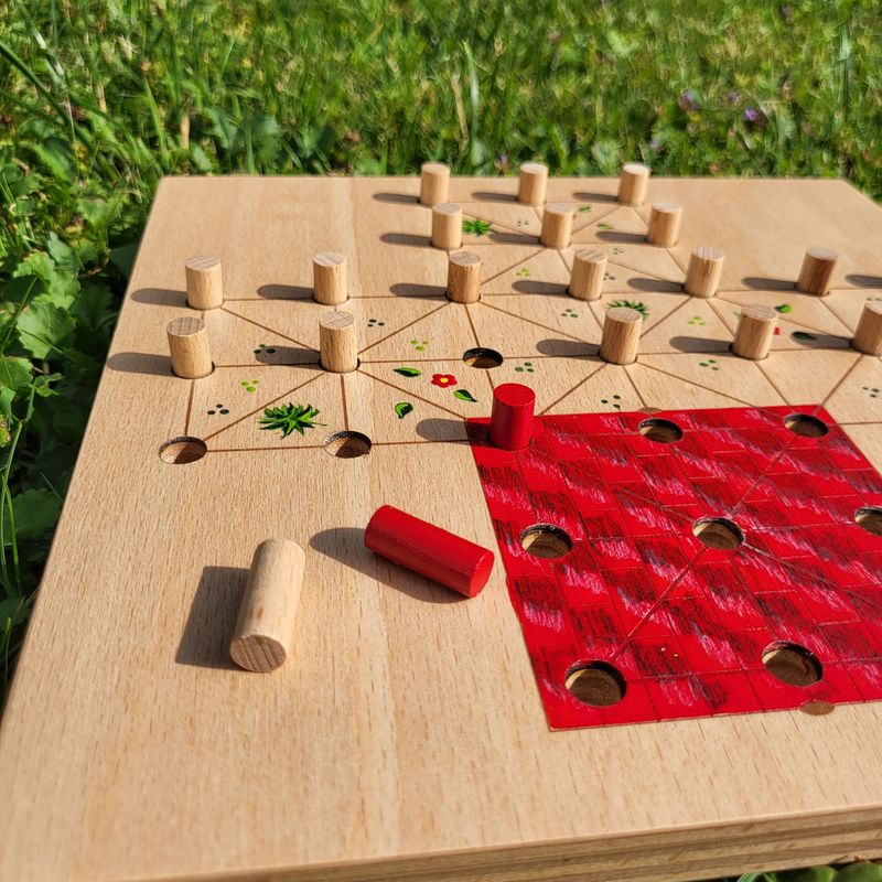 Mini*Brettspiel * Fuchs & Henne * Dach rot Mini*Brettspiel * Fuchs & Henne * Dach rot