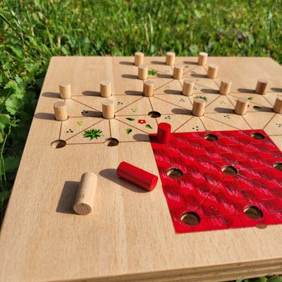 Mini*Brettspiel * Fuchs & Henne * Dach rot Mini*Brettspiel * Fuchs & Henne * Dach rot