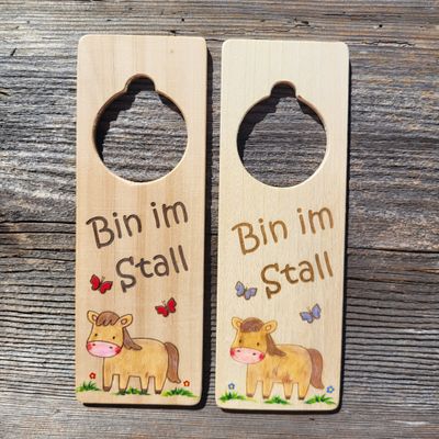 HängeTürSchild * Bin im Stall * Pferderl Beauty HängeTürSchild * Bin im Stall * Pferderl Beauty