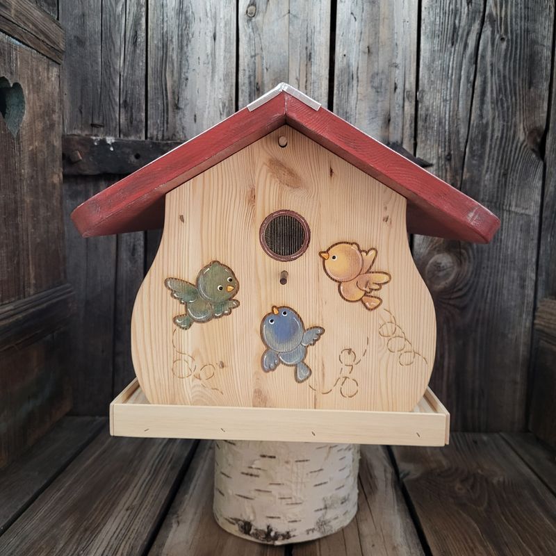 Großes FutterSiloHäuschen * Kommt ein Vogerl geflogen