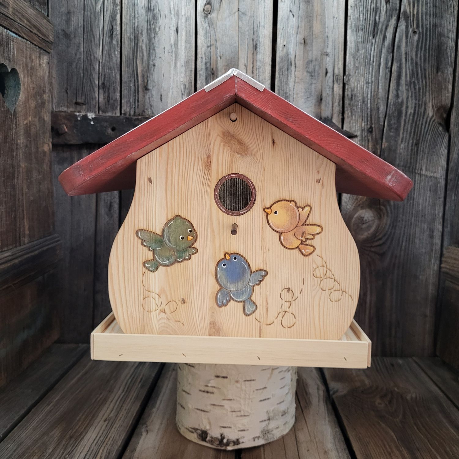 Großes FutterSiloHäuschen * Kommt ein Vogerl geflogen