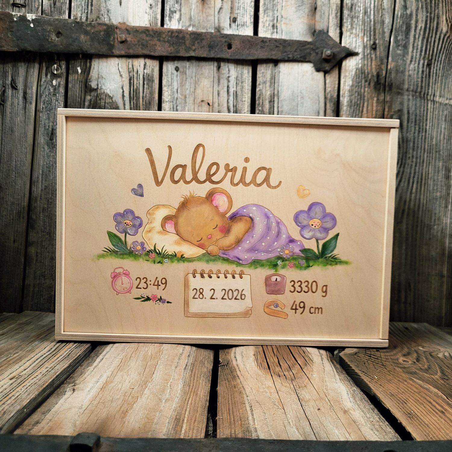 ErinnerungsKisterl / Geburt * 37 x 25cm * mit WunschGestaltung