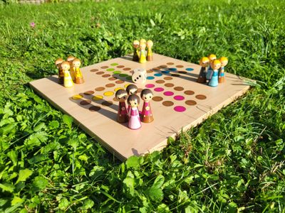 Maxi*Brettspiel * Leit' ärgerts eich ned * Frühling * Buche * Punkte lasergraviert