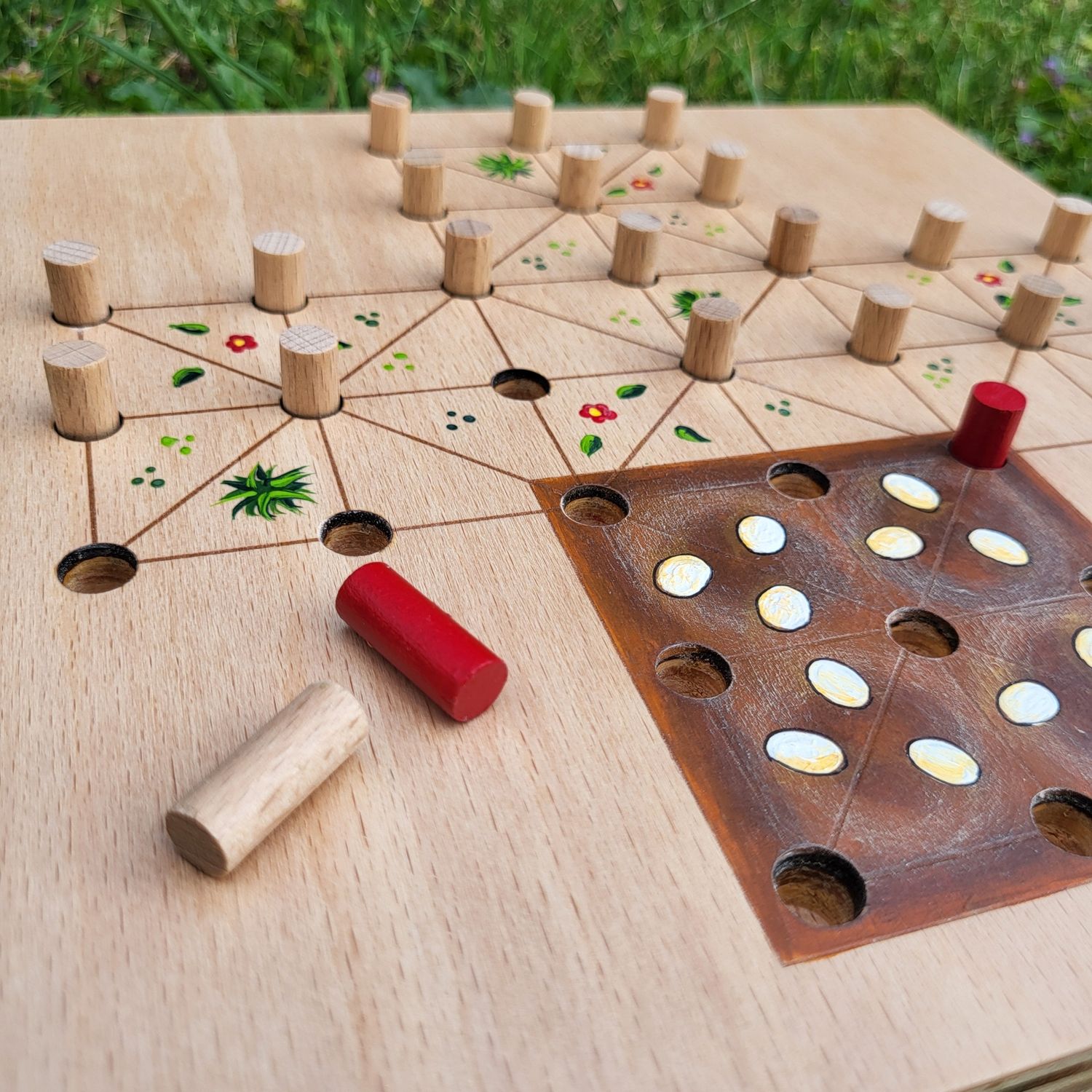 Mini*Brettspiel * Fuchs & Henne * Nest braun