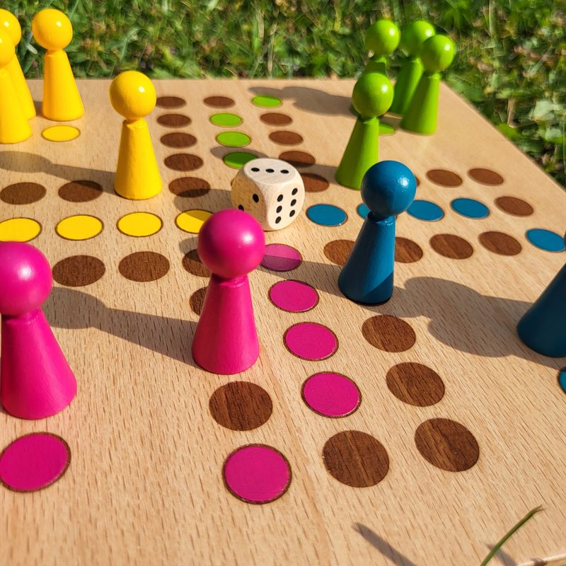 Mini*WendeBrettspiel * KegelRalley & Fuchs & Henne * Frühling * Punkte lasergraviert Mini*WendeBrettspiel * KegelRalley & Fuchs & Henne * Frühling * Punkte lasergraviert