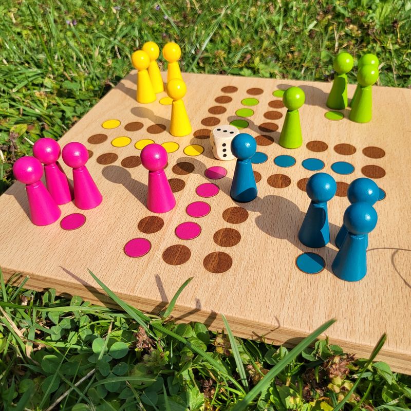 Mini*Brettspiel * KegelRalley * Frühling * Punkte lasergraviert