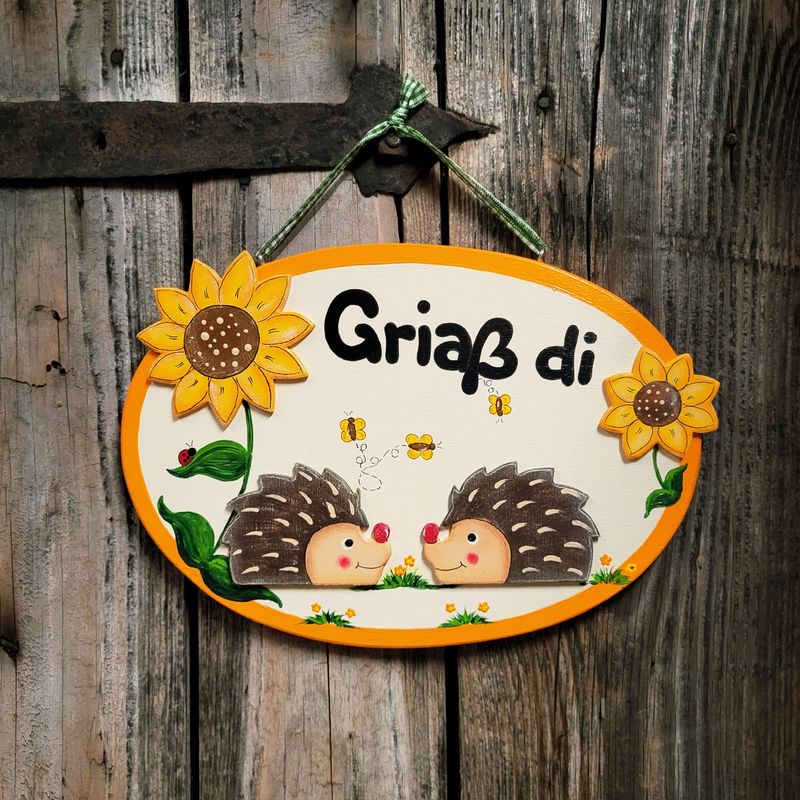TürSchild * Igerl & Sonnenblümchen * groß TürSchild * Igerl & Sonnenblümchen * groß