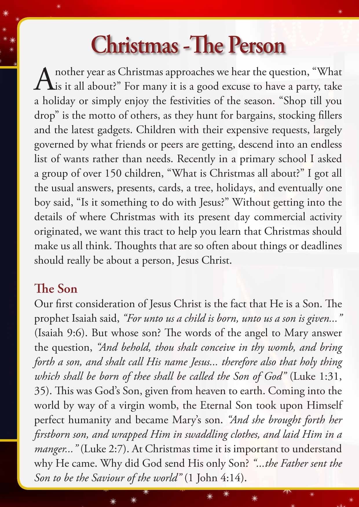 Christmas - The Person