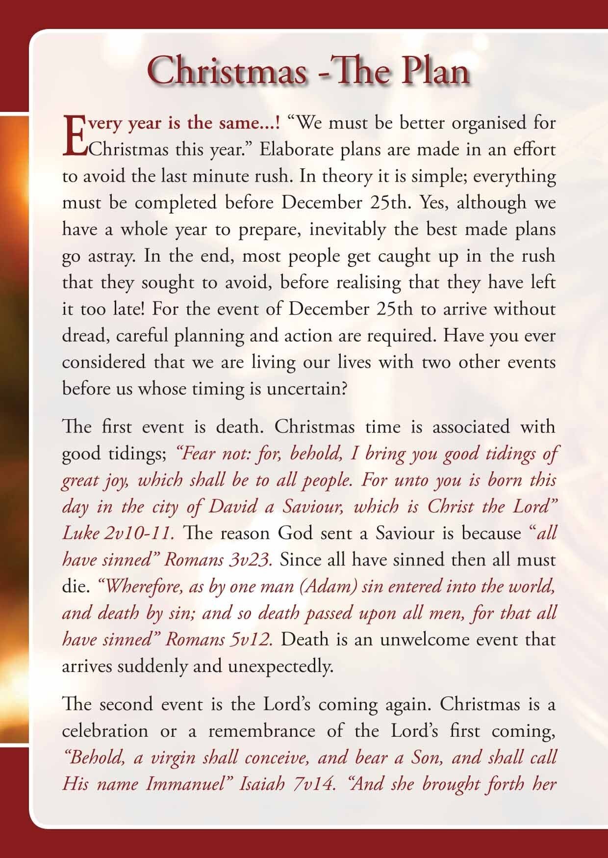 Christmas - The Plan