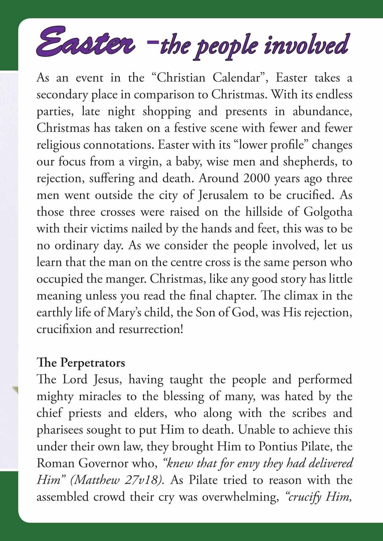 Easter - The people involved