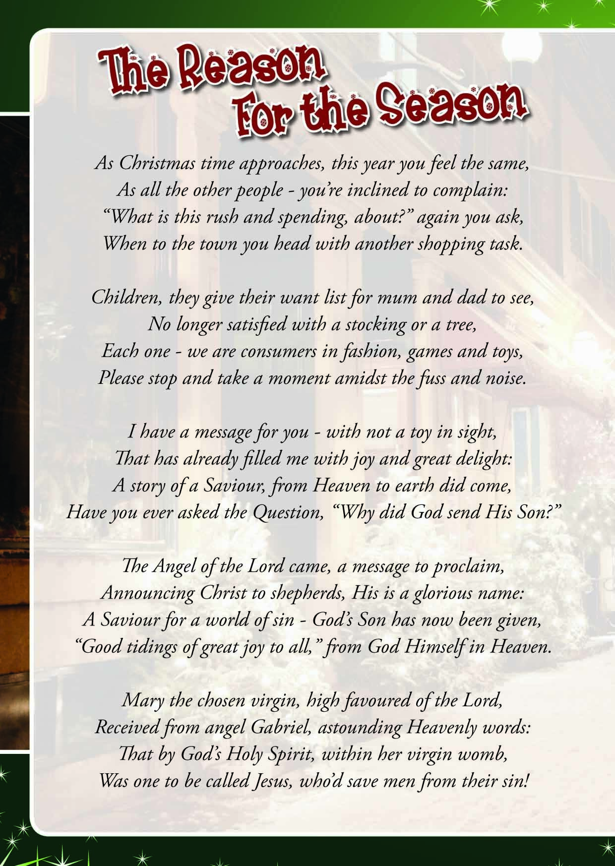 The Reason for the Season