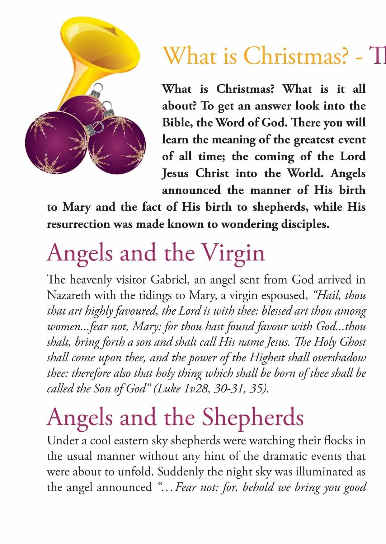 What is Christmas? - The Angels and their Announcement