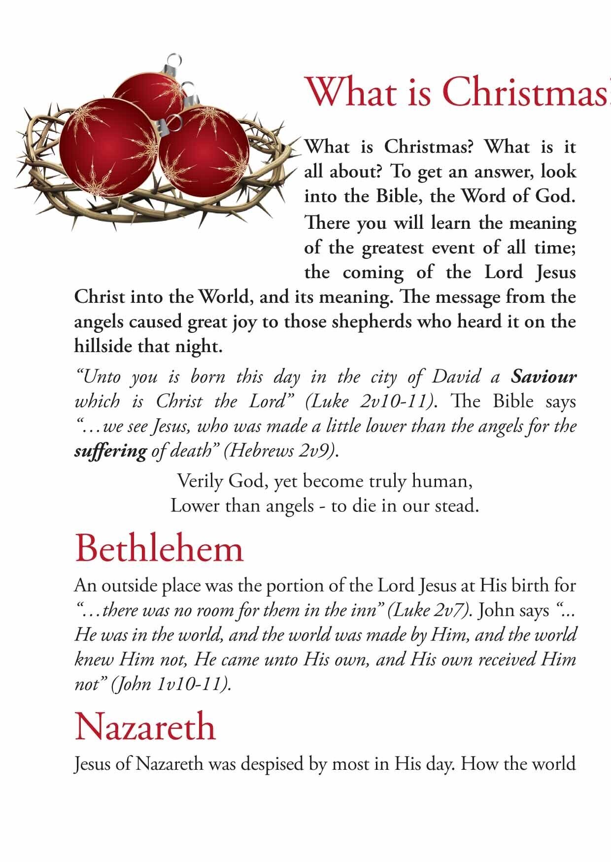 What is Christmas? The Saviour and His Suffering