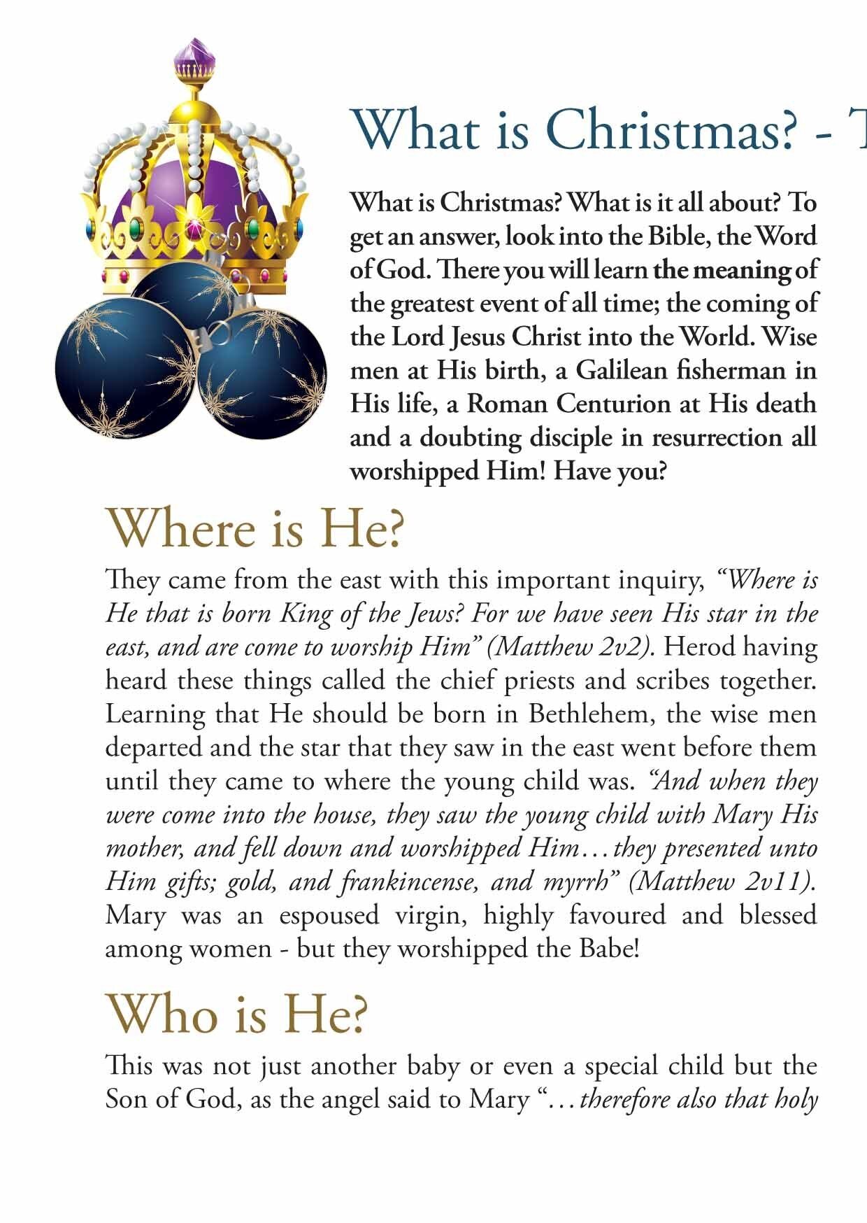 What is Christmas? - The Wise Men and their Worship