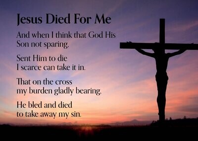 Jesus Died for Me