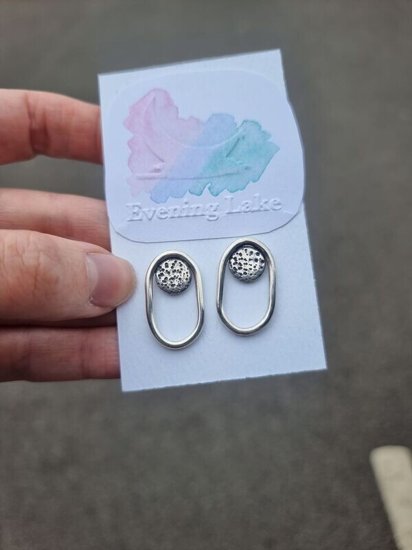 Battle Oval Earrings