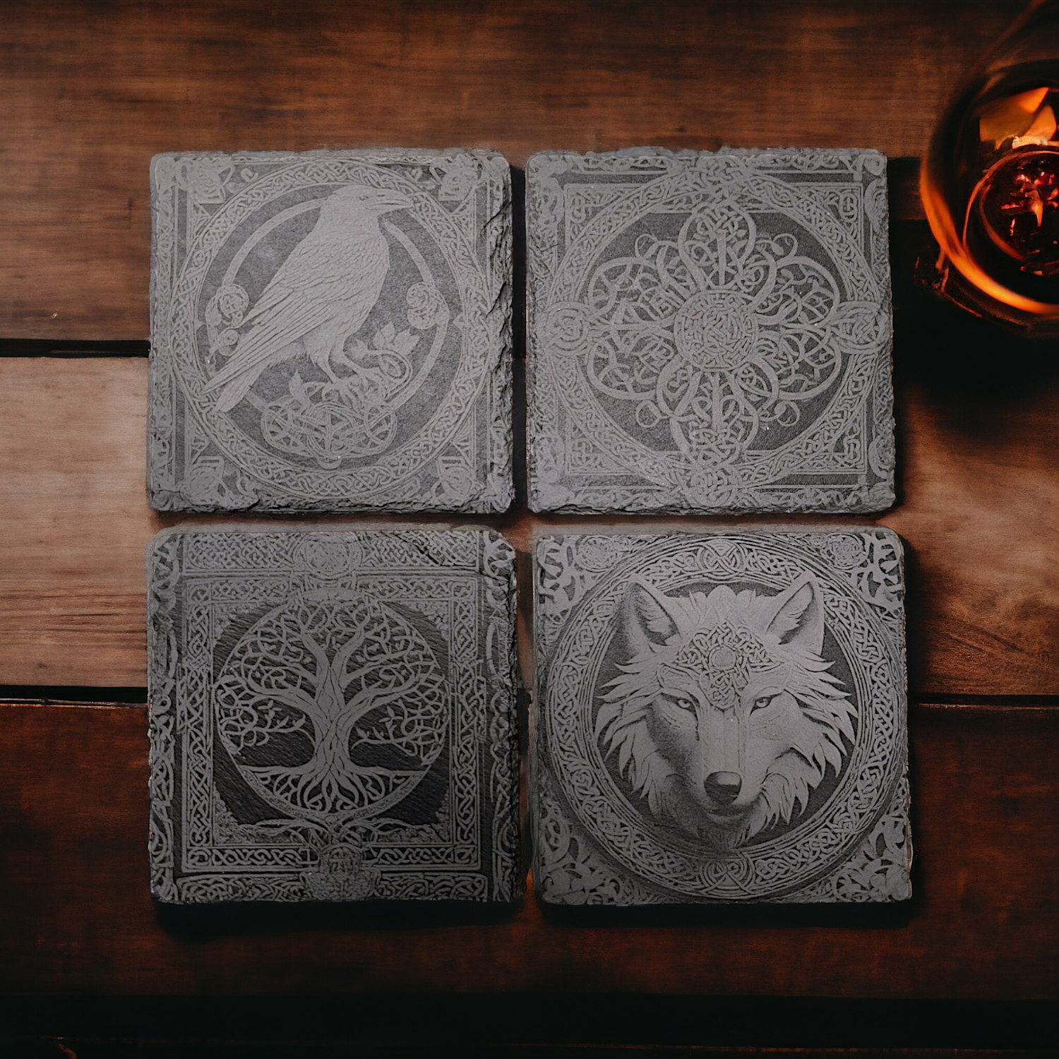 Schiefer Untersetzer Set "Celtic"