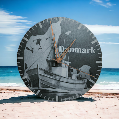 Schieferuhr "Danmark" Schiff