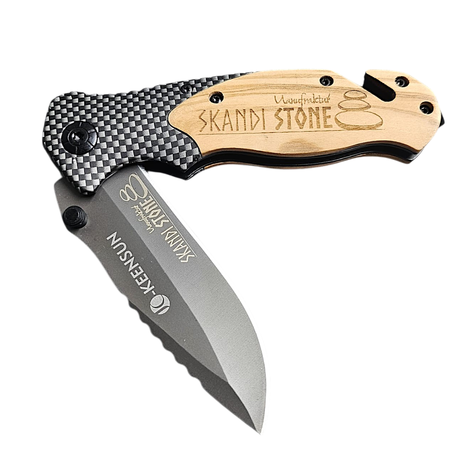 Klappmesser mit Holzgriff, personalisierbar