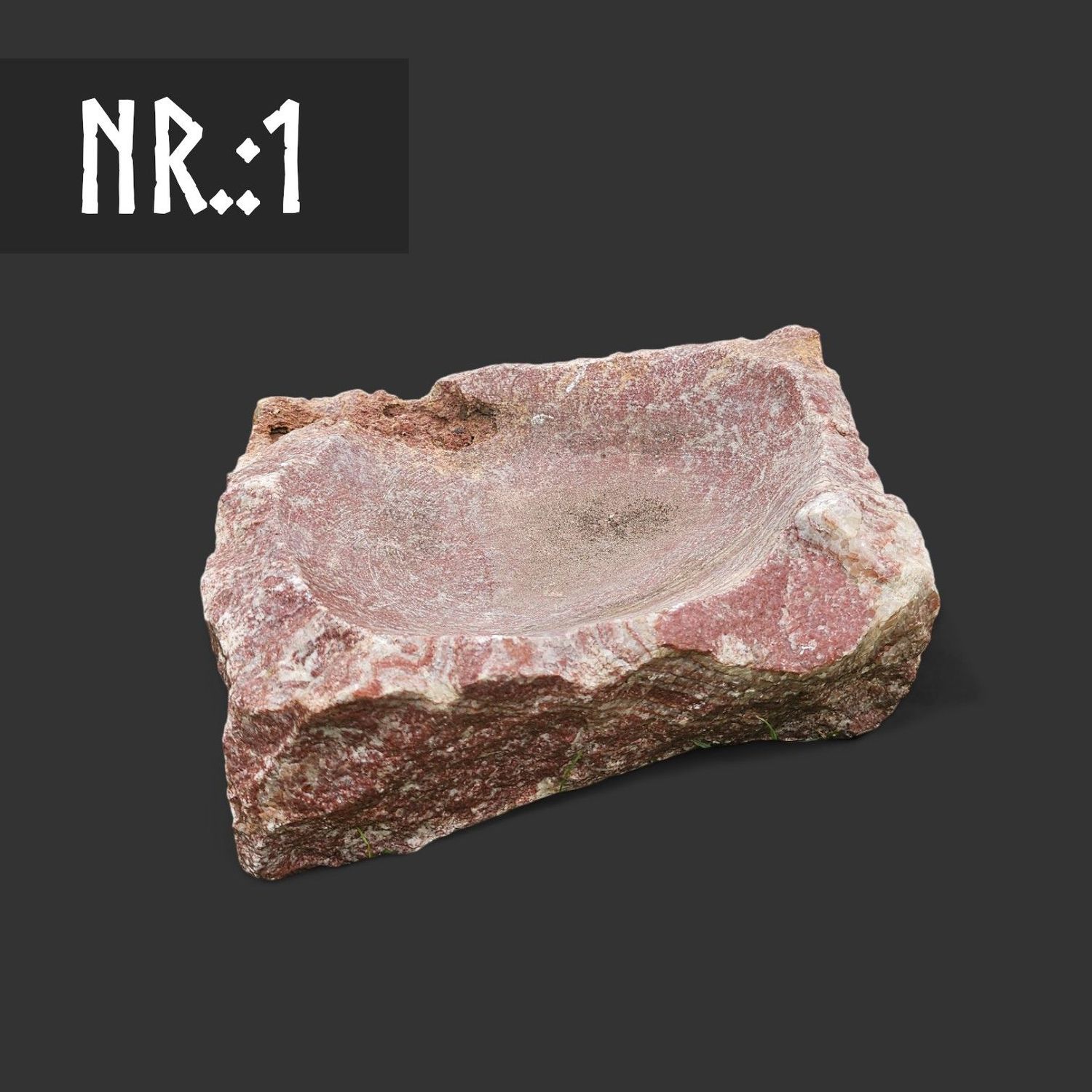Vogeltränke, Naturstein rot