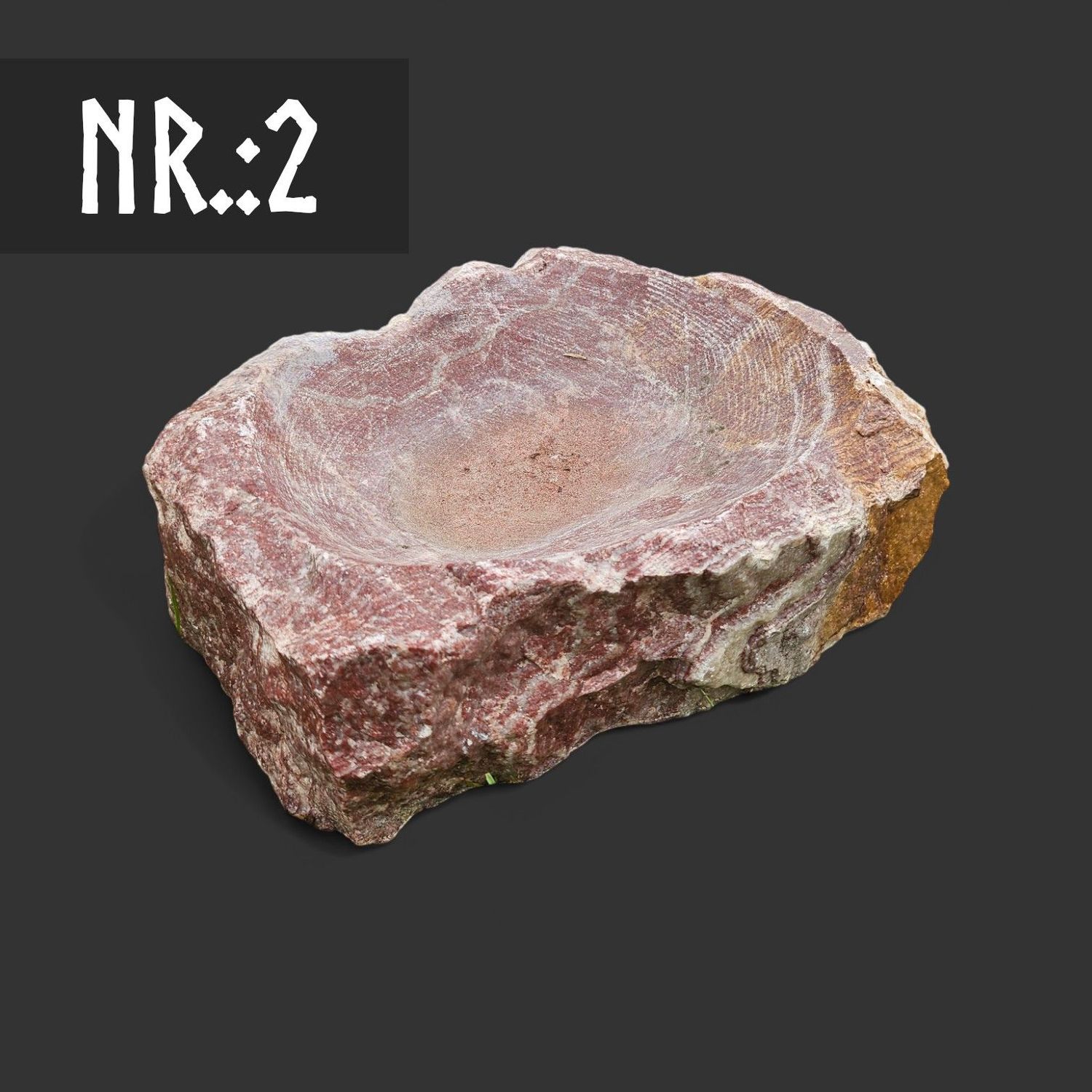 Vogeltränke, Naturstein rot
